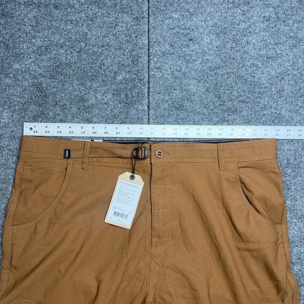 NWT PrAna Mens 42x30 Stretch Zion Slim Pant II Sepia Brown Cargo Hiking Pants‎